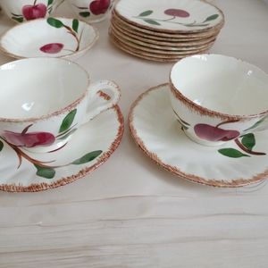 Set of 2 Blue ridge cups & saucers